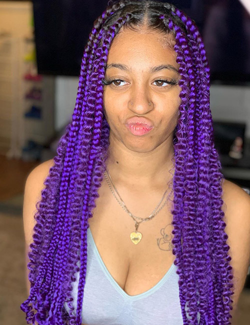 Coveted Purple Knotless Braids