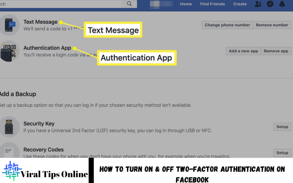 Turn On & Off Two-Factor Authentication on Facebook